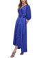 Фото #8 товара Women's Faux-Wrap Balloon-Sleeve Belted Dress