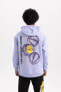 Фото #12 товара Fit Nba Los Angeles Lakers Boxy Fit Kapüşonlu Kalın Sweatshirt A7283ax23au