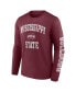 Фото #2 товара Men's Maroon Mississippi State Bulldogs Distressed Arch Over Logo Long Sleeve T-shirt