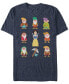 Фото #1 товара Disney Men's Snow White Pixelated Dwarf Crew Short Sleeve T-Shirt