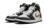Фото #5 товара Кроссовки Nike Air Jordan 1 Mid Patent Black White Gold (Белый, Черный)