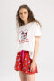 Фото #17 товара Пижама DeFacto Fall In Love Snoopy короткий рукав и шорты B6205ax24sp