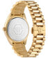 Men's Date Superlative Gold Ion Plated Stainless Steel Bracelet Watch 42mm
