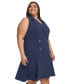 Plus Size Sleeveless Fit & Flare Blazer Dress