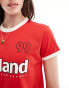 Фото #3 товара Bershka 'England' football baby tee in red