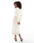 Фото #6 товара Vero Moda premium v neck knitted midi dress in cream