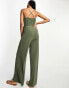 River Island Tall wrap jumpsuit in green