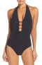 Фото #1 товара Tory Burch Women's 189359 Gemini Link Plunge One Piece Swimsuits Size S