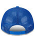 Фото #4 товара Men's Blue Dallas Mavericks Plate Oversized Patch Trucker 9FORTY Adjustable Hat