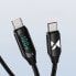 Kabel przewód USB-C z wyświetlaczem LED PD 100W 1m czarny
