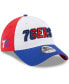 Фото #1 товара Men's White, Royal Philadelphia 76ers Back Half 9TWENTY Adjustable Hat