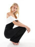 Фото #7 товара Vesper Tall bandeau contrast wide leg jumpsuit in monochrome