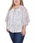 Фото #3 товара Plus Size Chiffon Poncho Top with Ring