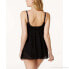 Фото #2 товара Swim Solutions Black Crochet Flyaway Tummy-Control Swimdress Black 8