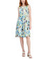 Фото #1 товара Платье солнцезащитное безрукавное Kasper для женщин из льняной смеси с принтом и расклешенной юбкой