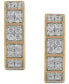 ფოტო #4 პროდუქტის Men's Diamond Square Cluster Geometric Hoop Earrings (1 ct. t.w.), 3/4"