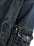 Guess Originals – Jeans-Bomberjacke in Blau mit Kunstpelzkragen