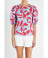 Фото #1 товара Women's Print Puff Sleeve Top