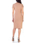 ფოტო #2 პროდუქტის Faux Wrap over Dress with Cap Sleeves