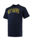 Фото #3 товара Men's Navy West Virginia Mountaineers Big and Tall Arch Team Logo T-shirt