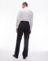 Фото #9 товара Topman premium straight high waisted relaxed wool rich tux suit trousers in black