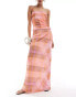 Фото #3 товара Mango check co-ord skirt in pink and orange