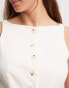 Фото #3 товара NA-KD co-ord high neck linen waistcoat in white