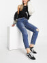 Фото #3 товара Stradivarius slim mom jean with stretch and rip in medium blue