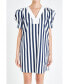 ფოტო #1 პროდუქტის Women's V-neck Puffy Sleeves Dress