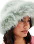 Фото #3 товара My Accessories oversized fuzzy fur bucket hat in mint