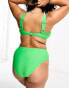 Фото #4 товара Brave Soul Plus tie front bikini top in green