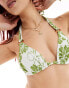 Фото #7 товара Reclaimed Vintage triangle bikini top in texture green hibiscus print