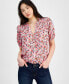 Фото #1 товара Women's Smocked Ditsy Floral Blouse