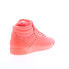 Reebok Freestyle Hi Womens Orange Leather Lace Up Lifestyle Sneakers Shoes