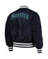 Фото #3 товара Men's x Alpha Industries Navy, Camo Seattle Mariners Reversible Full-Zip Bomber Jacket