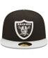 Фото #3 товара Men's Black, Silver Las Vegas Raiders Super Bowl XVIII Letterman 59FIFTY Fitted Hat