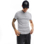 ASOS DESIGN essential muscle fit rib t-shirt in grey marl