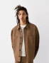 Bershka Collection long sleeve shirt in tan