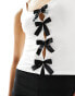 Fashionkilla white bow detail vest top in white