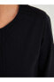 LCW Grace Kaçık Yaka Nakışlı Uzun Kollu Pamuklu Kadın Bluz
