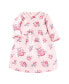 Toddler Girls Cotton Dresses, Pink and Navy Floral