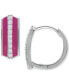 ფოტო #5 პროდუქტის Cubic Zirconia & Enamel Hoop Earrings, Created for Macy's