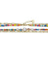 ფოტო #2 პროდუქტის 14k Yellow Gold Plated Multi-Color Beads Bracelet with Freshwater Pearls and an Outer Link Chain for Kids