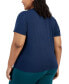 Фото #2 товара Plus Size Active Solid Twist-Front Top, Created for Macy's