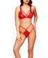 ფოტო #1 პროდუქტის Women's Stella Lace Caged Bra & Skirted Thong 2pc Lingerie Set