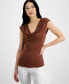 Фото #1 товара Women's Laced-Chain-Shoulder Top, Created for Macy's