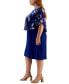 Фото #6 товара Plus Size Floral-Print Capelet Sheath Dress