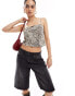 Pull&Bear bow front cami in leopard print Коричневый, M - EU 38 - фото #1