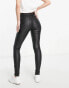 Vero Moda Tall coated skinny jeans in black