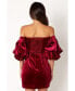 Womens Dali Off Shoulder Velvet Mini Dress